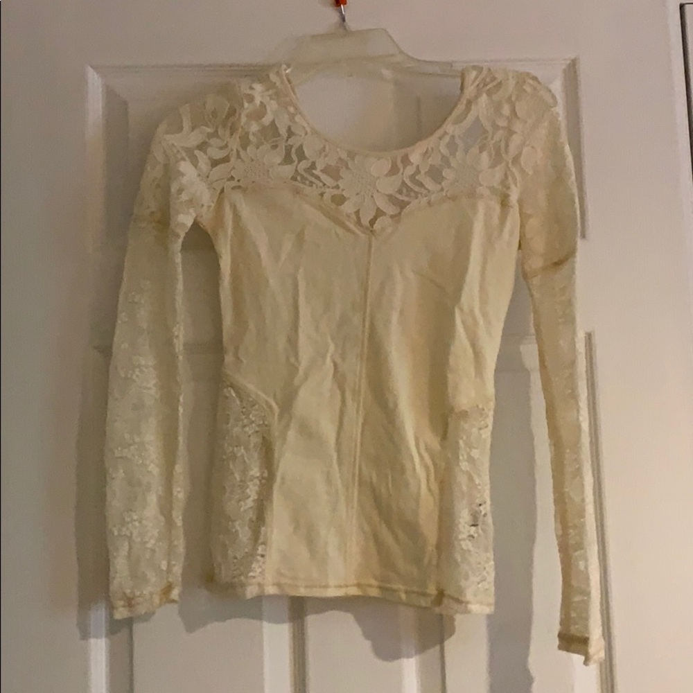 Free people white lace top